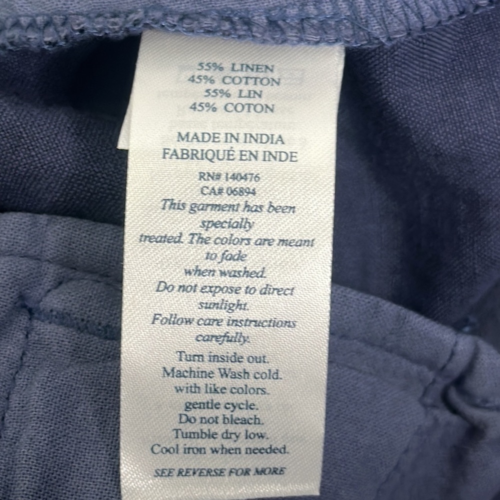 FAHERTY brand linen cotton blend short size 40 navy blue summer vacation - Picture 8 of 10